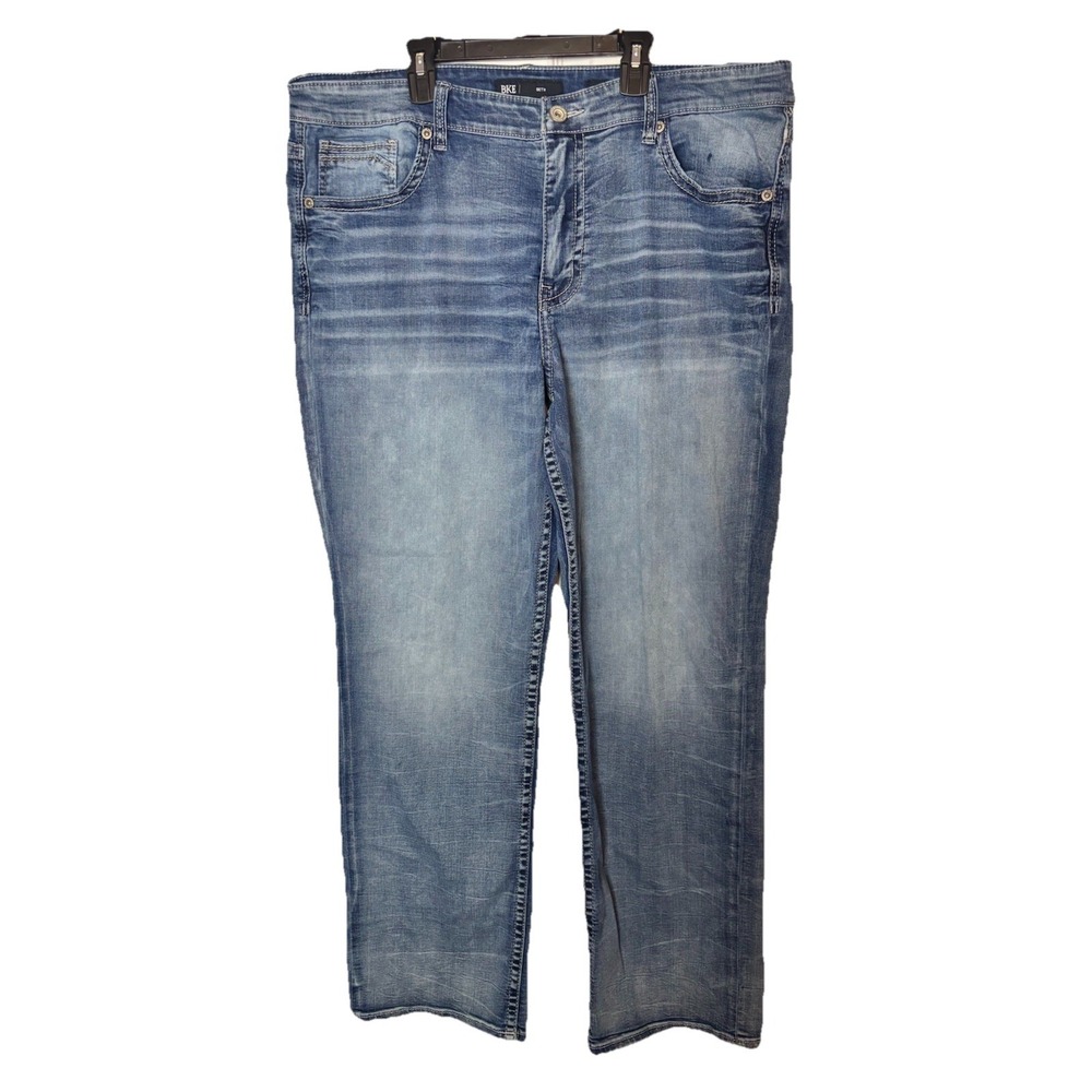 Buckle BKE Seth Jeans Mens Size 40x32 Blue Straight Leg Stretch Designer Denim